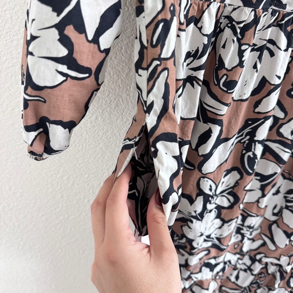 Cynthia Rowley Women’s Cotton Neutral Floral Tiered Maxi dress cottage Boho - Picture 5 of 14